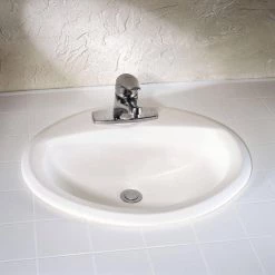 American Standard Aqualyn Self-Rimming Drop-In Bathroom Sink in White -Bathroom Sinks Sales white american standard drop in bathroom sinks 0476 028 020 31 1000