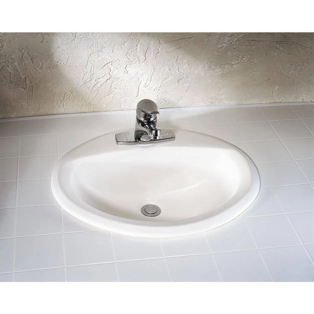 American Standard Aqualyn Less Overflow Countertop Bathroom Sink with 4 in. Faucet Holes in White 6 American Standard Aqualyn Less Overflow Countertop Bathroom Sink with 4 in. Faucet Holes in White - Image 4