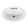 American Standard Aqualyn Less Overflow Countertop Bathroom Sink with 4 in. Faucet Holes in White