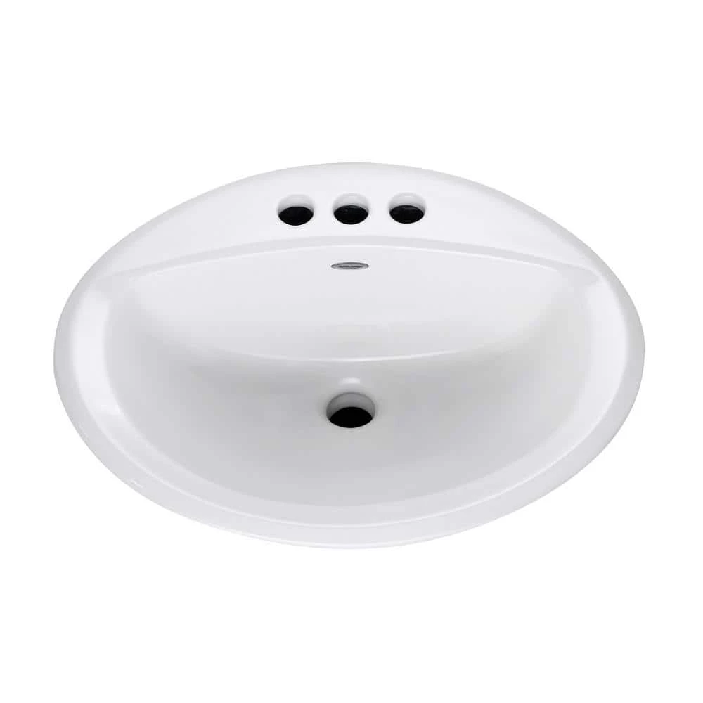 American Standard Aqualyn Less Overflow Countertop Bathroom Sink with 4 in. Faucet Holes in White 3 American Standard Aqualyn Less Overflow Countertop Bathroom Sink with 4 in. Faucet Holes in White