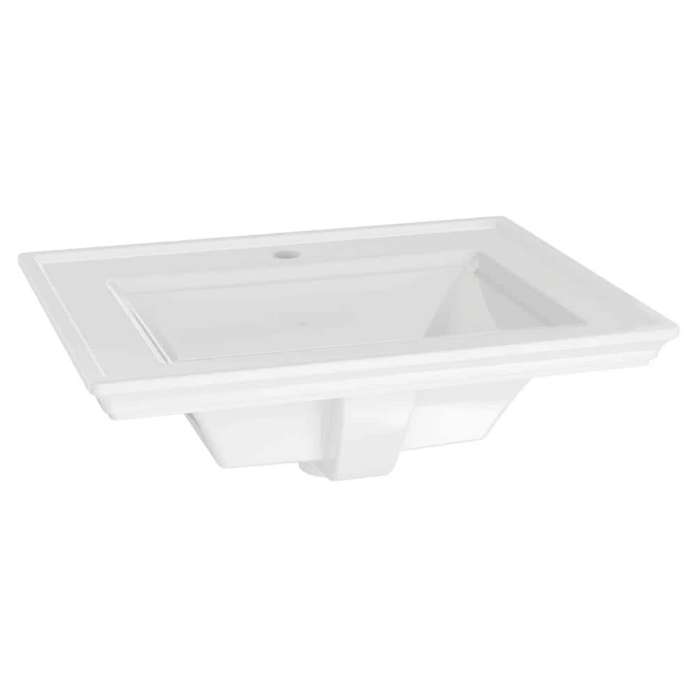 American Standard Town Square S Center Hole 24 in. Countertop Bathroom Sink in White 3 American Standard Town Square S Center Hole 24 in. Countertop Bathroom Sink in White