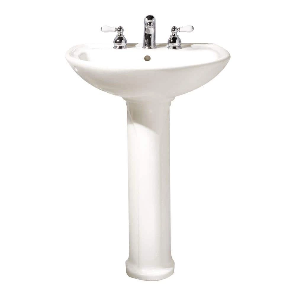 American Standard Cadet Pedestal Combo Bathroom Sink with 8 in. Faucet Centers in White 3 American Standard Cadet Pedestal Combo Bathroom Sink with 8 in. Faucet Centers in White