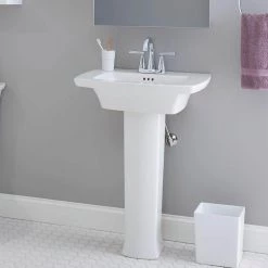 American Standard Edgemere 4 in. Pedestal Sink Basin in White -Bathroom Sinks Sales white american standard pedestal sinks 0445004 020 4f 1000