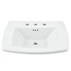 American Standard Edgemere 8 in. Pedestal Sink Basin in White