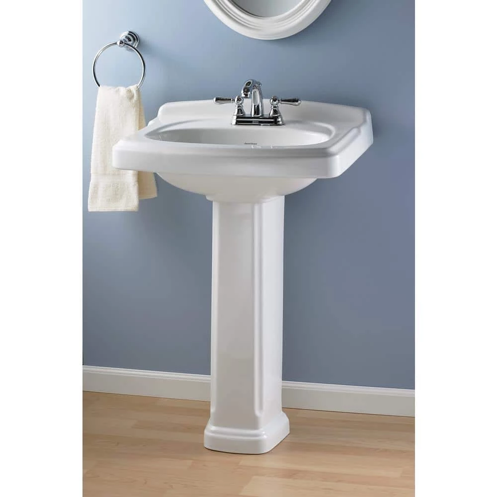 American Standard Portsmouth 8 in. Centers Pedestal/Vanity Top in White 5 American Standard Portsmouth 8 in. Centers Pedestal/Vanity Top in White - Image 3