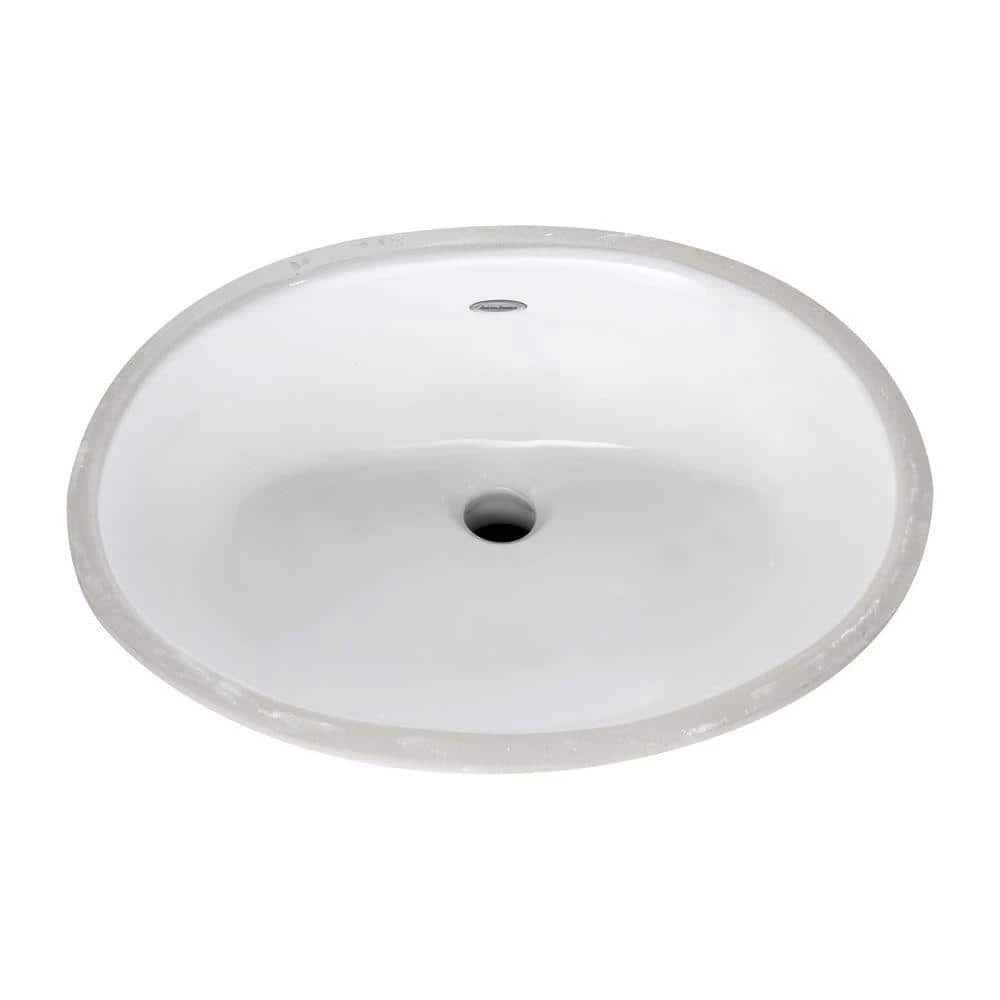 American Standard Ovalyn Front Overflow Undercounter Bathroom Sink with Glazed Underside in White 3 American Standard Ovalyn Front Overflow Undercounter Bathroom Sink with Glazed Underside in White