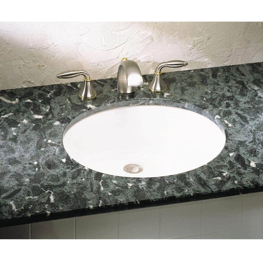 American Standard Ovalyn Front Overflow Undercounter Bathroom Sink with Glazed Underside in White 4 American Standard Ovalyn Front Overflow Undercounter Bathroom Sink with Glazed Underside in White - Image 2