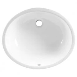 American Standard Ovalyn Front Overflow Undercounter Bathroom Sink with Glazed Underside in White