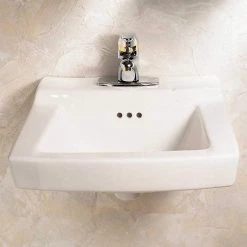 American Standard Comrade Wall-Mounted Bathroom Sink in White -Bathroom Sinks Sales white american standard wall mount sinks 0124 131 020 31 1000