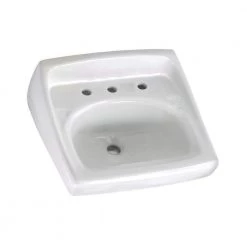 American Standard Lucerne Wall-Mounted Bathroom Sink for Exposed Bracket Support by Others with Faucet Centers in White
