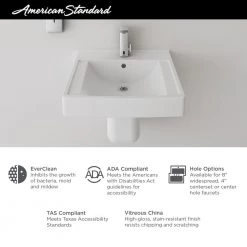 American Standard Decorum Vitreous China Wall-Hung Rectangle Vessel Sink with 4 in. Centerset Faucet Holes in White -Bathroom Sinks Sales white american standard wall mount sinks 9134004ec 020 4f 1000
