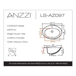 ANZZI Cadenza Series 7.5 in. Ceramic Drop In Sink Basin in White -Bathroom Sinks Sales white anzzi drop in bathroom sinks ls az097 40 1000