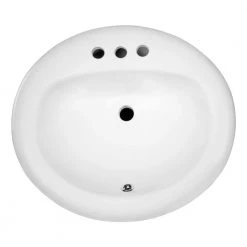 ANZZI Cadenza Series 7.5 in. Ceramic Drop In Sink Basin in White -Bathroom Sinks Sales white anzzi drop in bathroom sinks ls az097 4f 1000