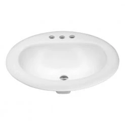 ANZZI Cadenza Series 7.5 in. Ceramic Drop In Sink Basin in White