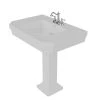Barclay Products Corbin Pedestal Sink Combo in White with 4 in. Centerset Faucet Holes -Bathroom Sinks Sales white barclay products pedestal sinks 3 1001wh 64 1000