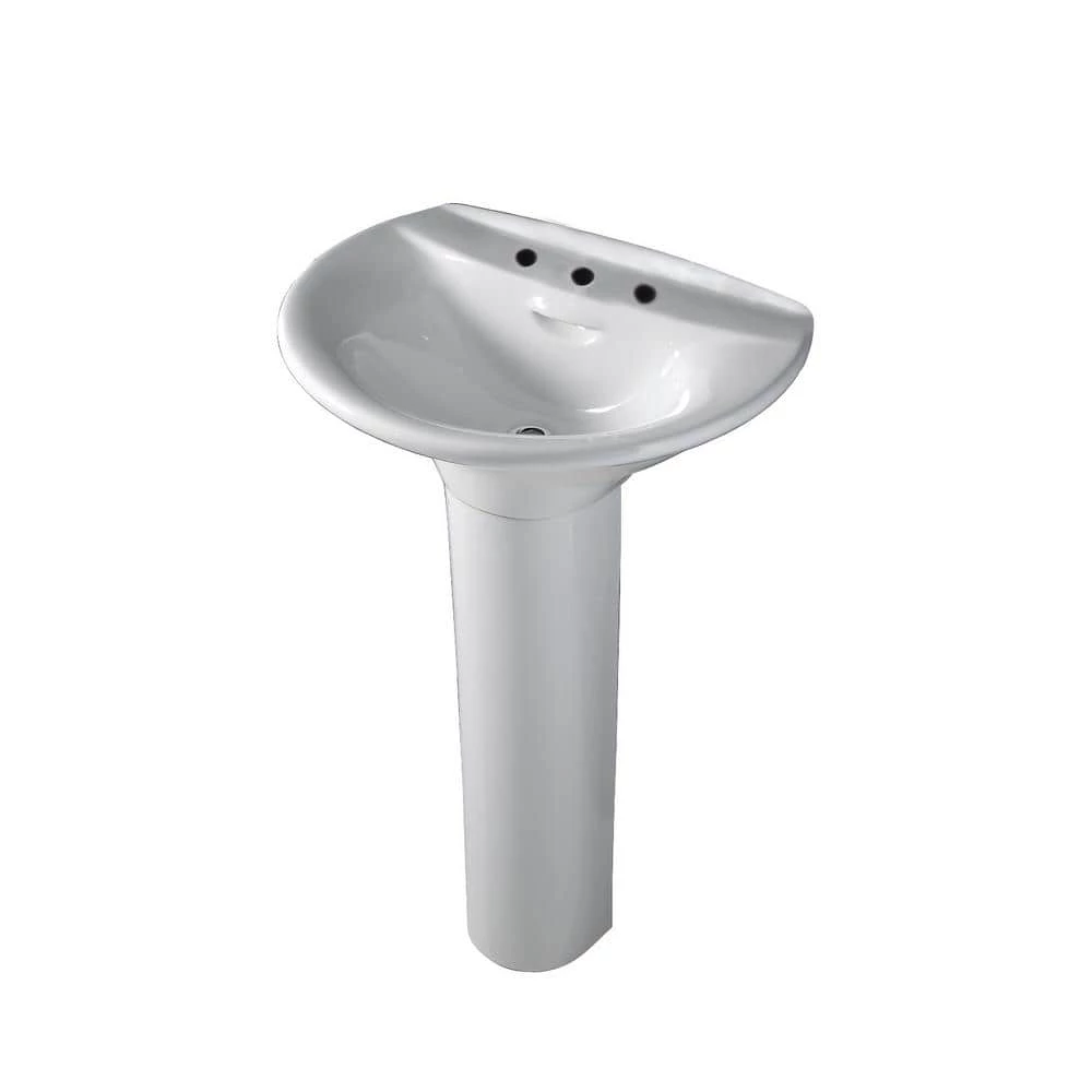 Barclay Products Venice 650 Pedestal Combo Bathroom Sink in White 3 Barclay Products Venice 650 Pedestal Combo Bathroom Sink in White