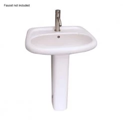 Barclay Products Flora 24 in. Pedestal Combo Bathroom Sink with 1 Faucet Hole in White