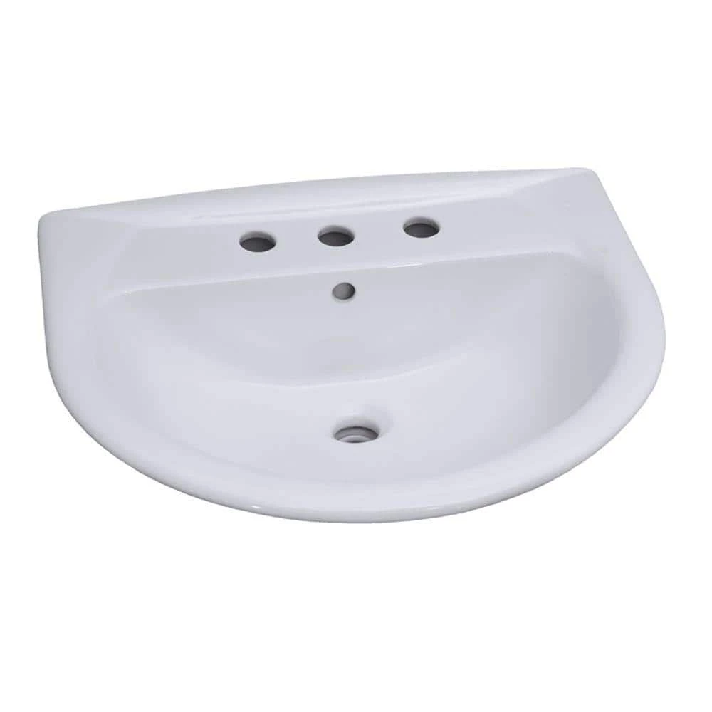 Barclay Products Karla 505 Pedestal Combo Bathroom Sink in White 4 Barclay Products Karla 505 Pedestal Combo Bathroom Sink in White - Image 2