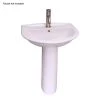 Barclay Products Karla 24 in. Pedestal Combo Bathroom Sink with 1 Faucet Hole in White 2 Barclay Products Karla 24 in. Pedestal Combo Bathroom Sink with 1 Faucet Hole in White -Bathroom Sinks Sales white barclay products pedestal sinks 3 301wh 64 1000