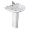 Barclay Products Anabel 555 Pedestal Combo Bathroom Sink in White