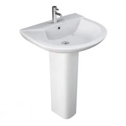 Barclay Products Anabel 555 Pedestal Combo Bathroom Sink in White