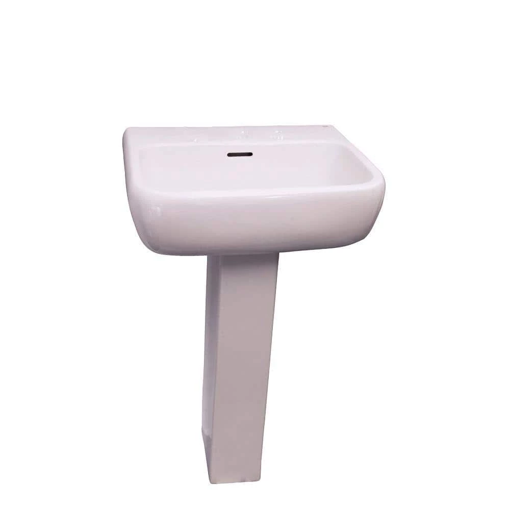 Barclay Products Metropolitan 520 21 in. Pedestal Combo Bathroom Sink with 1 Faucet Hole in White 3 Barclay Products Metropolitan 520 21 in. Pedestal Combo Bathroom Sink with 1 Faucet Hole in White