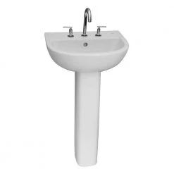 Barclay Products Compact 545 Pedestal Sink Combo in White with 6 in. Minispread Faucet Holes