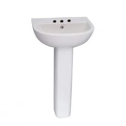 Barclay Products Compact 500 Pedestal Combo Bathroom Sink in White