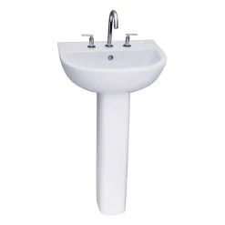 Barclay Products Compact 500 Pedestal Combo Bathroom Sink in White -Bathroom Sinks Sales white barclay products pedestal sinks 3 941wh c3 1000