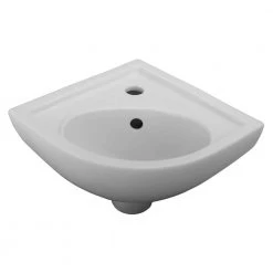 Barclay Products 17.37 in. Corner Wall-Hung Petite Bathroom Sink in White