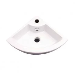 Barclay Products Culver Corner Wall-Mount Sink in White -Bathroom Sinks Sales white barclay products wall mount sinks 4 9022wh 4f 1000