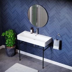 Swiss Madison Claire 40 in. Ceramic Console Sink White Basin Black Legs 16 Swiss Madison Claire 40 in. Ceramic Console Sink White Basin Black Legs -Bathroom Sinks Sales white basin black legs swiss madison console sinks sm cs734 40 1000