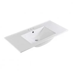 Bellaterra Home Soma 48 in. Drop-In Ceramic Bathroom Sink in White