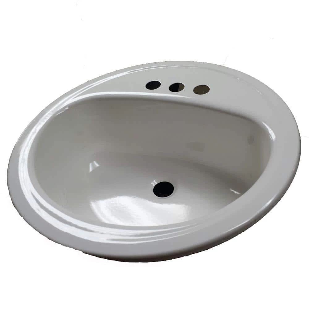 Bootz Industries Laurel Round Drop-In Bathroom Sink in White 3 Bootz Industries Laurel Round Drop-In Bathroom Sink in White