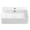 Boyel Living White Ceramic Rectangular Above Counter Vessel Sink with Pop Up Drain Faucet Hole and Overflow 1 Boyel Living White Ceramic Rectangular Above Counter Vessel Sink with Pop Up Drain Faucet Hole and Overflow -Bathroom Sinks Sales white boyel living wall mount sinks ys bathsnik 048 64 1000