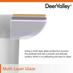 DEERVALLEY 25 3/4 in. Tall U-Shape White Vitreous China Pedestal Bathroom Sink With Overflow 25 DEERVALLEY 25 3/4 in. Tall U-Shape White Vitreous China Pedestal Bathroom Sink With Overflow -Bathroom Sinks Sales white deervalley pedestal sinks dv 1p523 31 1000