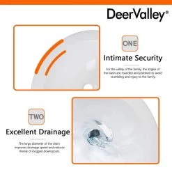 DEERVALLEY 25 3/4 in. Tall U-Shape White Vitreous China Pedestal Bathroom Sink With Overflow 21 DEERVALLEY 25 3/4 in. Tall U-Shape White Vitreous China Pedestal Bathroom Sink With Overflow -Bathroom Sinks Sales white deervalley pedestal sinks dv 1p523 44 1000
