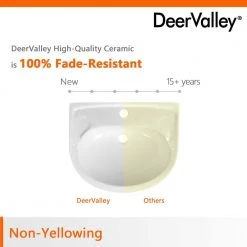 DEERVALLEY 26 5/8 in. Tall Modern U-Shape White Vitreous China Pedestal Bathroom Sink With Overflow -Bathroom Sinks Sales white deervalley pedestal sinks dv 1p525 1d 1000