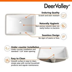 DEERVALLEY 20-7/8 in. Undermount Bathroom Sink in White Vitreous China 27 DEERVALLEY 20-7/8 in. Undermount Bathroom Sink in White Vitreous China -Bathroom Sinks Sales white deervalley undermount bathroom sinks dv 1u101 fa 1000