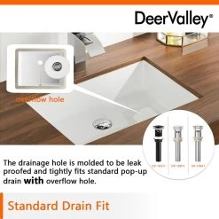 DEERVALLEY 19-3/4 in. Undermount Bathroom Sink in White Vitreous China -Bathroom Sinks Sales white deervalley undermount bathroom sinks dv 1u201 1d 1000