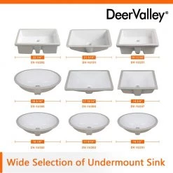 DEERVALLEY 22-1/4 in. Undermount Vitreous China Bathroom Sink in White 21 DEERVALLEY 22-1/4 in. Undermount Vitreous China Bathroom Sink in White -Bathroom Sinks Sales white deervalley undermount bathroom sinks dv 1u202 66 1000
