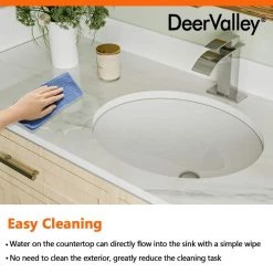DEERVALLEY 16.54 in. Undermount Vitreous China Bathroom Sink in White -Bathroom Sinks Sales white deervalley undermount bathroom sinks dv 1u301 31 1000