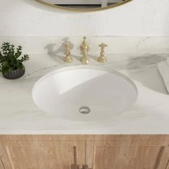 DEERVALLEY 17.32 in. Undermount Vitreous China Bathroom Sink in White