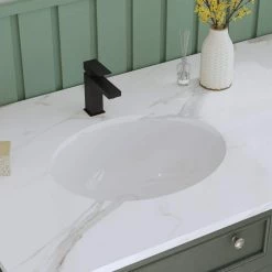 DEERVALLEY 18.31 in. Undermount Bathroom Sink in White Vitreous China
