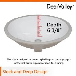 DEERVALLEY 18.31 in. Undermount Bathroom Sink in White Vitreous China -Bathroom Sinks Sales white deervalley undermount bathroom sinks dv 1u303 fa 1000