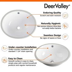 DEERVALLEY 19.49 in. Undermount Bathroom Sink in White Vitreous China -Bathroom Sinks Sales white deervalley undermount bathroom sinks dv 1u305 66 1000