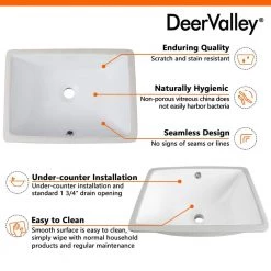 DEERVALLEY 17.91 in. Undercounter Bathroom Sink in White Vitreous China -Bathroom Sinks Sales white deervalley undermount bathroom sinks dv 1u306 1d 1000