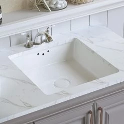 DEERVALLEY 15.75 in. Undercounter Bathroom Sink in White Vitreous China