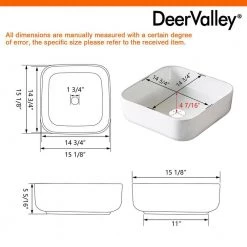DEERVALLEY White Rectangular Bathroom Ceramic Vessel Sink Art Basin in White Not Included Facuet 15 DEERVALLEY White Rectangular Bathroom Ceramic Vessel Sink Art Basin in White Not Included Facuet -Bathroom Sinks Sales white deervalley vessel sinks dv 1v021 40 1000