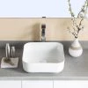 DEERVALLEY White Rectangular Bathroom Ceramic Vessel Sink Art Basin in White Not Included Facuet -Bathroom Sinks Sales white deervalley vessel sinks dv 1v021 64 1000